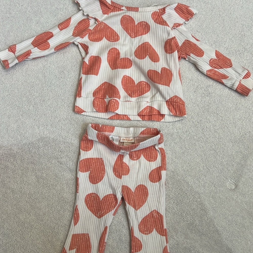 Heart Patterned top and bottom